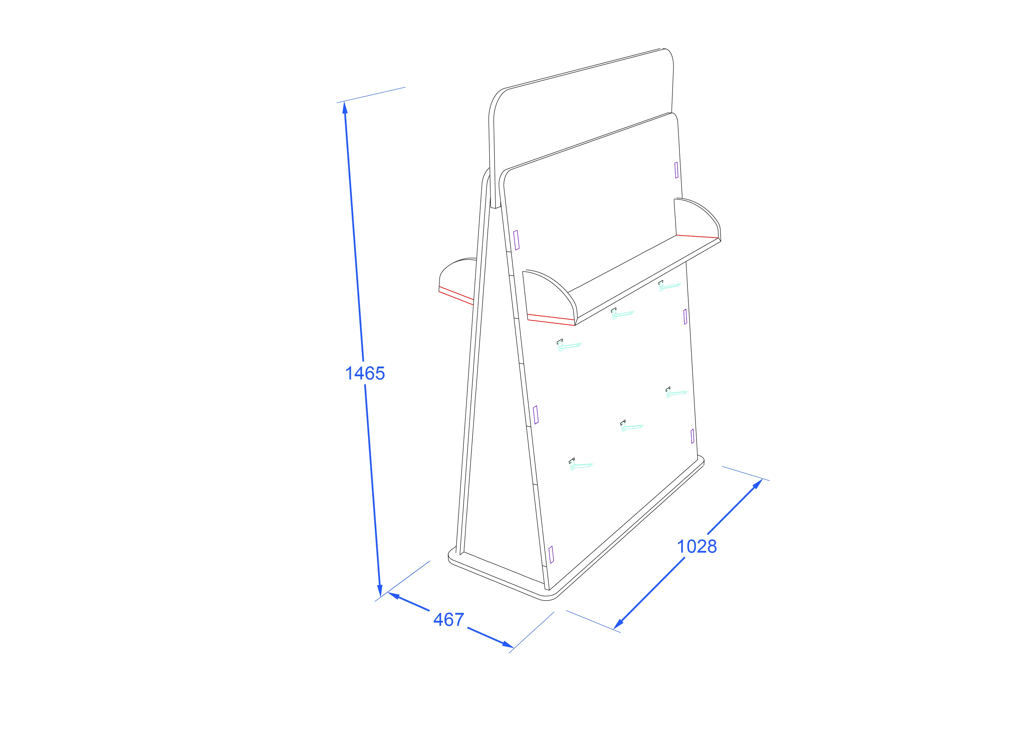 Design - 11985 - Display with hooks and shelves secondary image