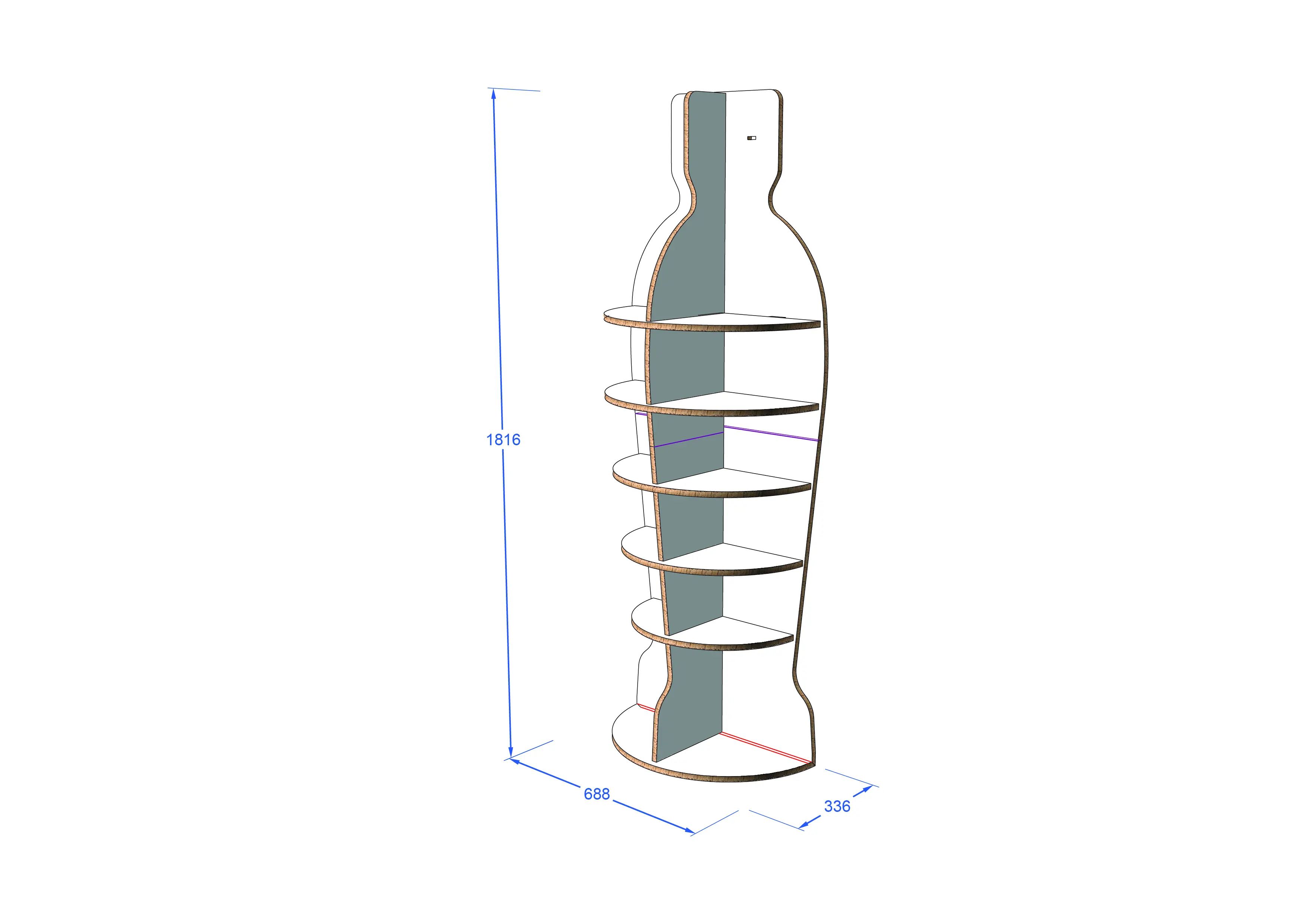 Design - 12378 - Bottleshaped Shelf secondary image