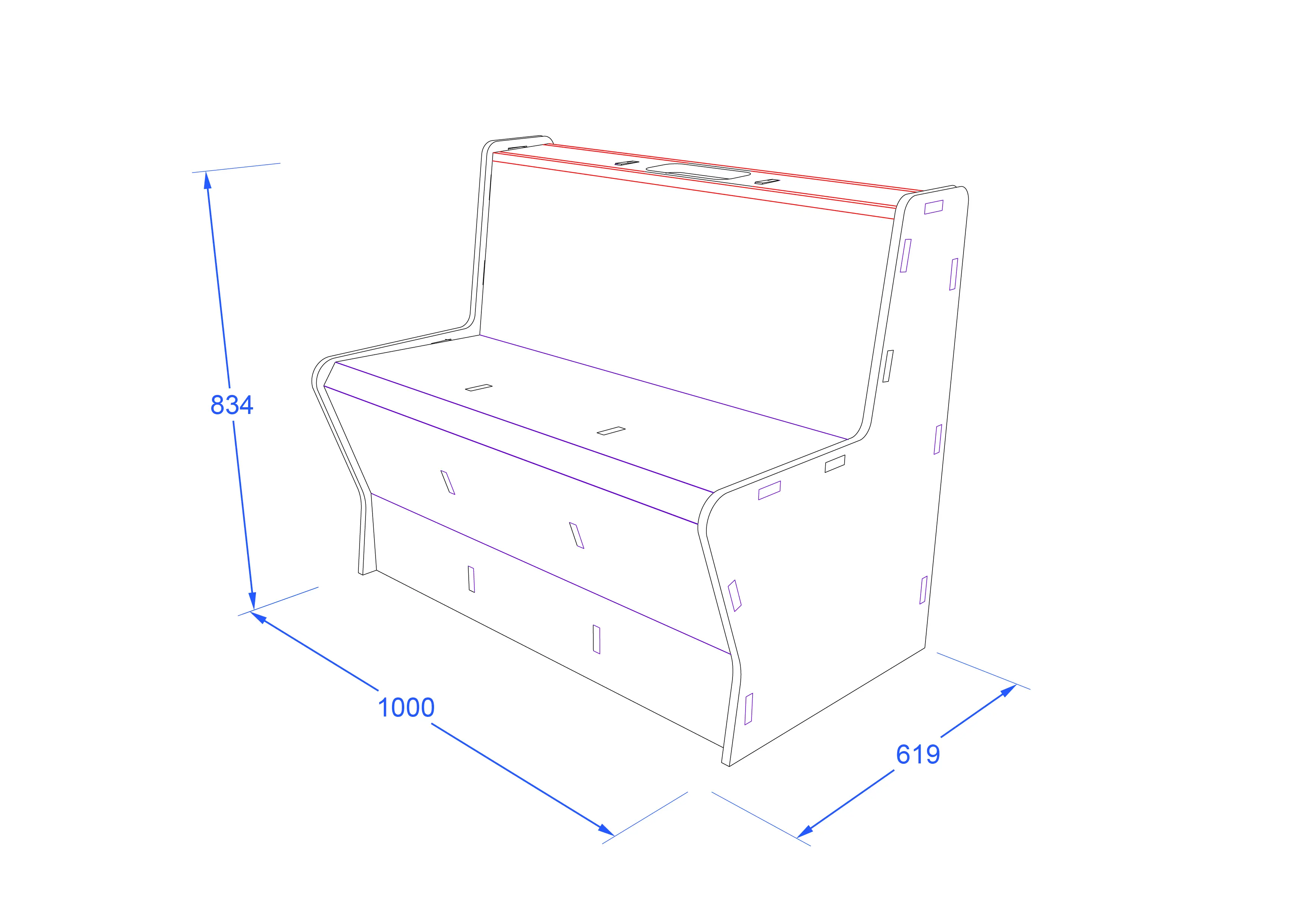 Design - 12401 - Bench with waste unit secondary image