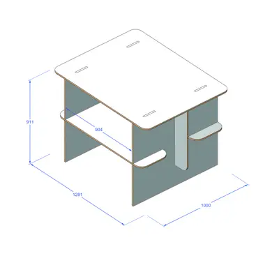 Design - 11154 - Table with shelves secondary image